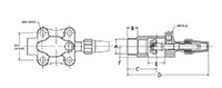 Brass Compressor Valves - Four-Bolt Mounting, Solder - Dimensions