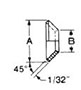 45° Flare Fittings - Copper Flare Gaskets-Dimensions