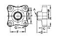 Forged Brass Solder Flanges And Gaskets - 4 Bolt, Flat Gasket Surface-Dimensions