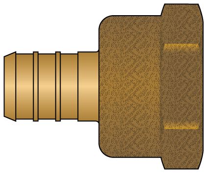 1-1/4 PEX × 1 FNPT No Lead Brass Adapter