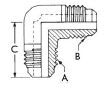 45° Flare Fittings - 90° Elbows - Union _ Flare to Flare-Dimensions