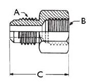 45° Flare Fittings - Connectors -Dimensions