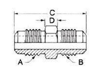 45° Flare Fittings - Connectors - Union_ Flare to Flare-Dimensions