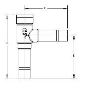 CHECKMASTER® Check Valves - 90° Angle - Dimensions