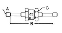 CHECKMASTER® Check Valves - Solder to Solder,Extended Ends - Dimensions