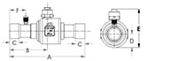 CYCLEMASTER® Ball Valves – Transcritical CO2 With Access Port -Dimensions