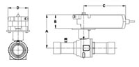 CYCLEMASTER® Ball Valves - Actuated Standard - Dimensions