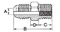 Fusible Pipe Plugs & Connectors - Half Union - Flare to NPTFE - Dimensions