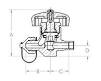 LINEMASTER® Packless Diaphragm Valves - Straight Purge and Drain - Dimensions