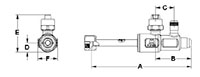 Multi Split Ball Valves - Unibody Female x Male Flare - Dimensions