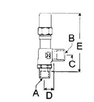 Packed Line Valves, Angle - Backseating Solder to Solder - Dimensions