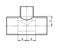 Tee (C x C x C) - Dimensions