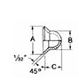 45° Flare Fittings - Copper Flare Seal Bonnets-Dimensions