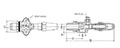 Brass Compressor Valves - Straight Port, 45° Flare - Dimensions